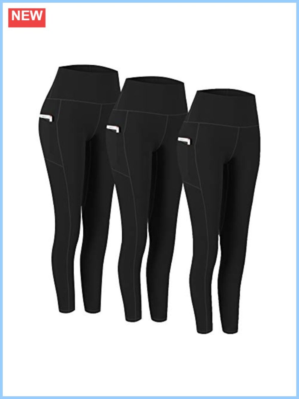 2 Pack High Waist Yoga Pants with Pockets Workout Leggings Women 4 Way Stretch